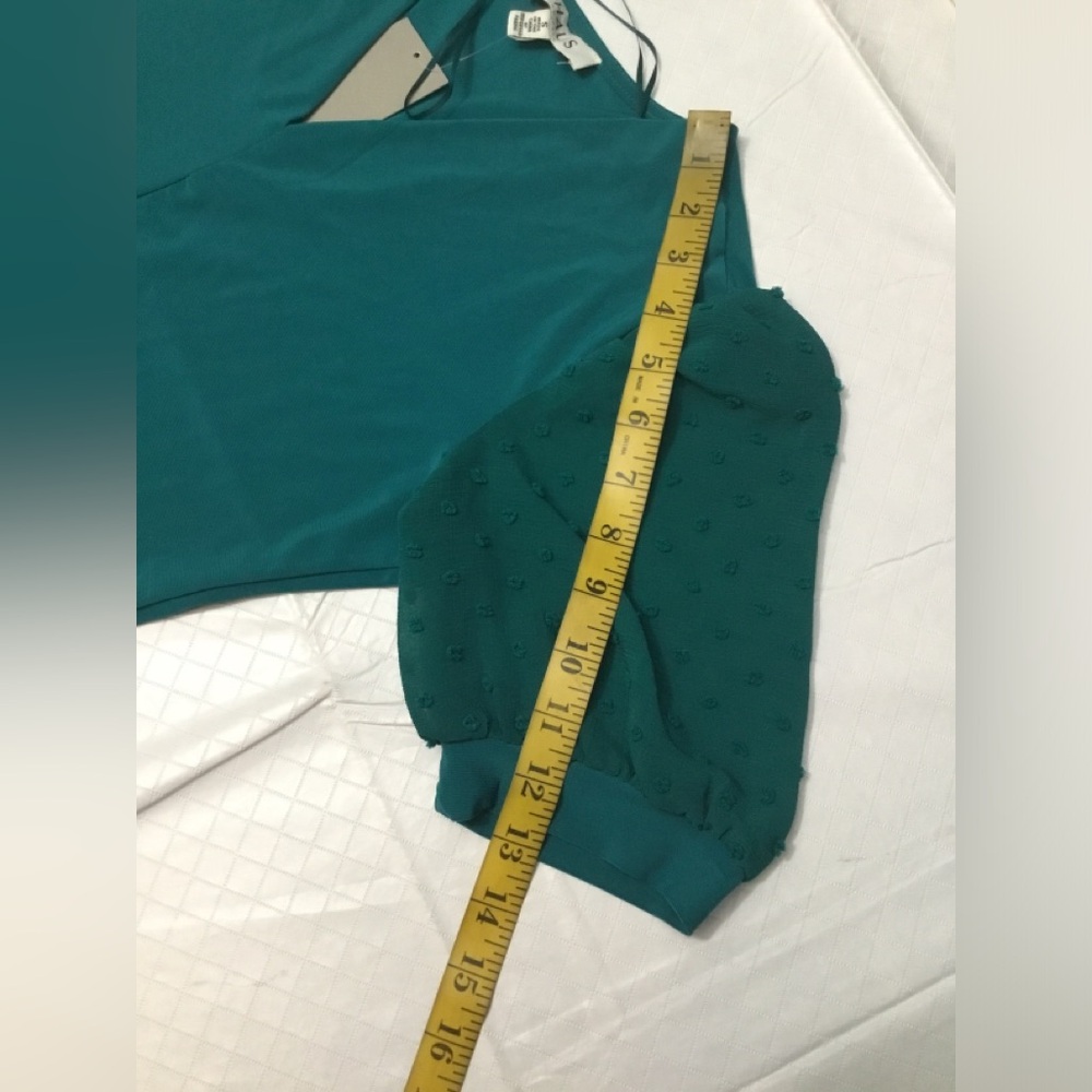 Chaus Teal V-Neck Tie-Waist Maxi Dress - Picture 10 of 16